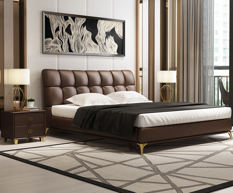 Giường ngủ bọc da phong cách hiện đại B523