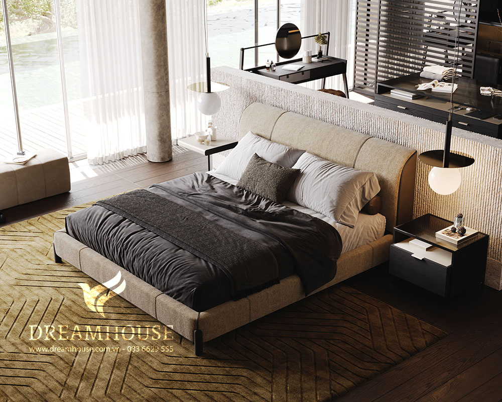 Giường ngủ bọc da hiện đại B859